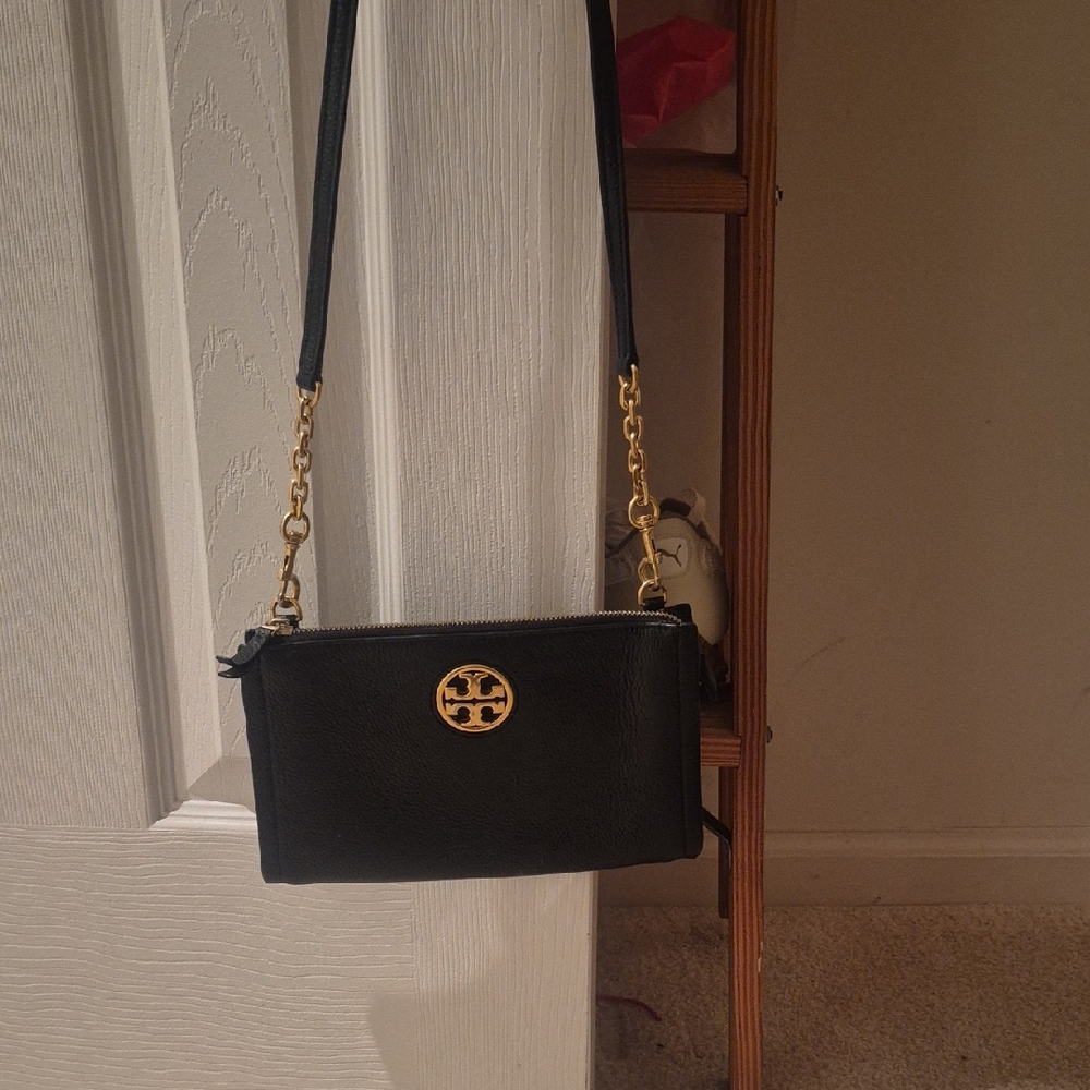 Tory Burch Black and Gold Crossbody Bag